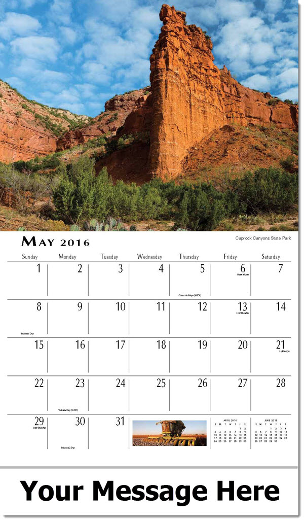 2016 Scenes of Texas Calendar Texas Scenic Promotional Calendars
