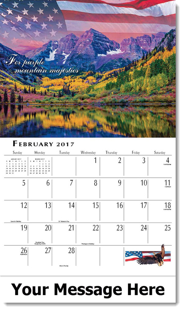America the Beautiful Patriotic Calendars US Patriotism Calendar