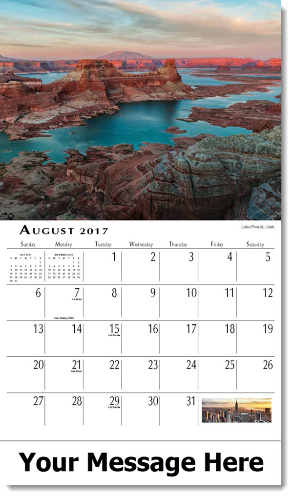 2017 Promo Calendar Scenes of America Scenic USA Custom Printed