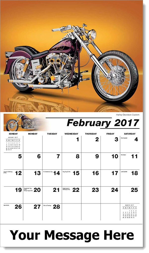 Custom Motorcycles Wall Calendar Wholesale Business Calendars