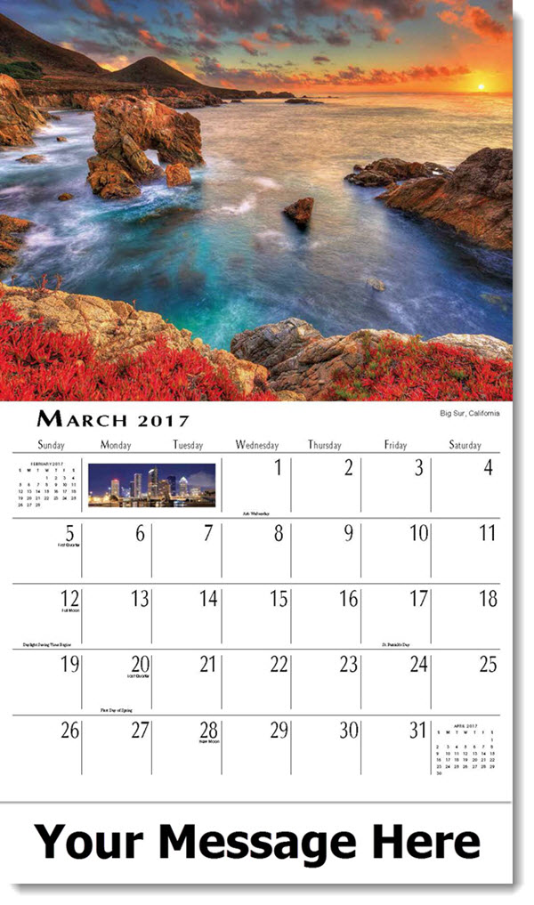 2017 Promo Calendar Scenes of America Scenic USA Custom Printed