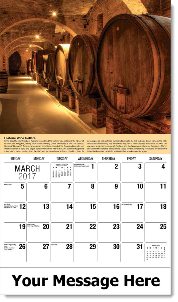 Wine Tips Promotional Calendar Vintages Wine Storage and Serving Tips