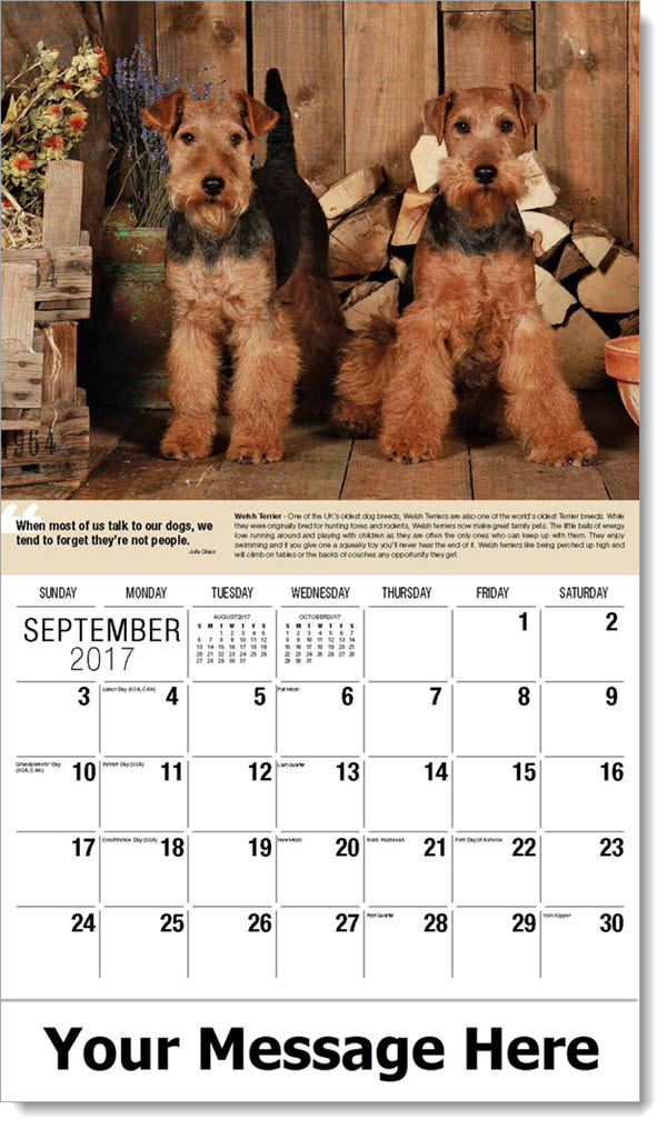 Dogs Calendar "Man's Best Friend" Imprinted Dog Calendars