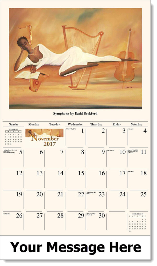 African American Art Calendar Black Art Calendar Promo Calendars