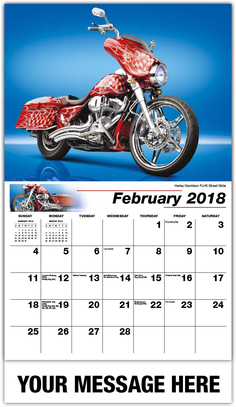 Custom Motorcycles Wall Calendar 65¢ Business advertising calendars