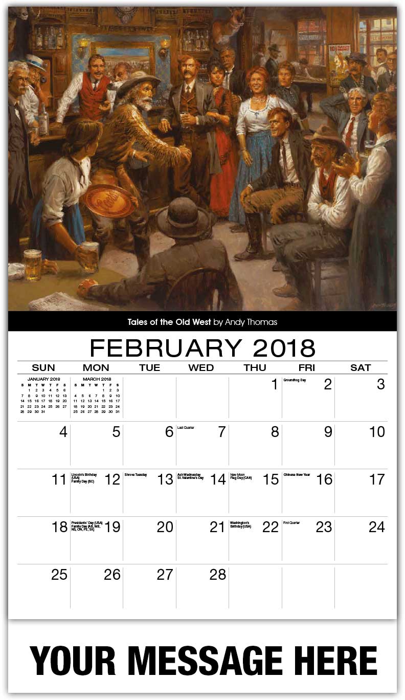 Old West Art Calendar Spirit of the West Promotional Wall Calendars