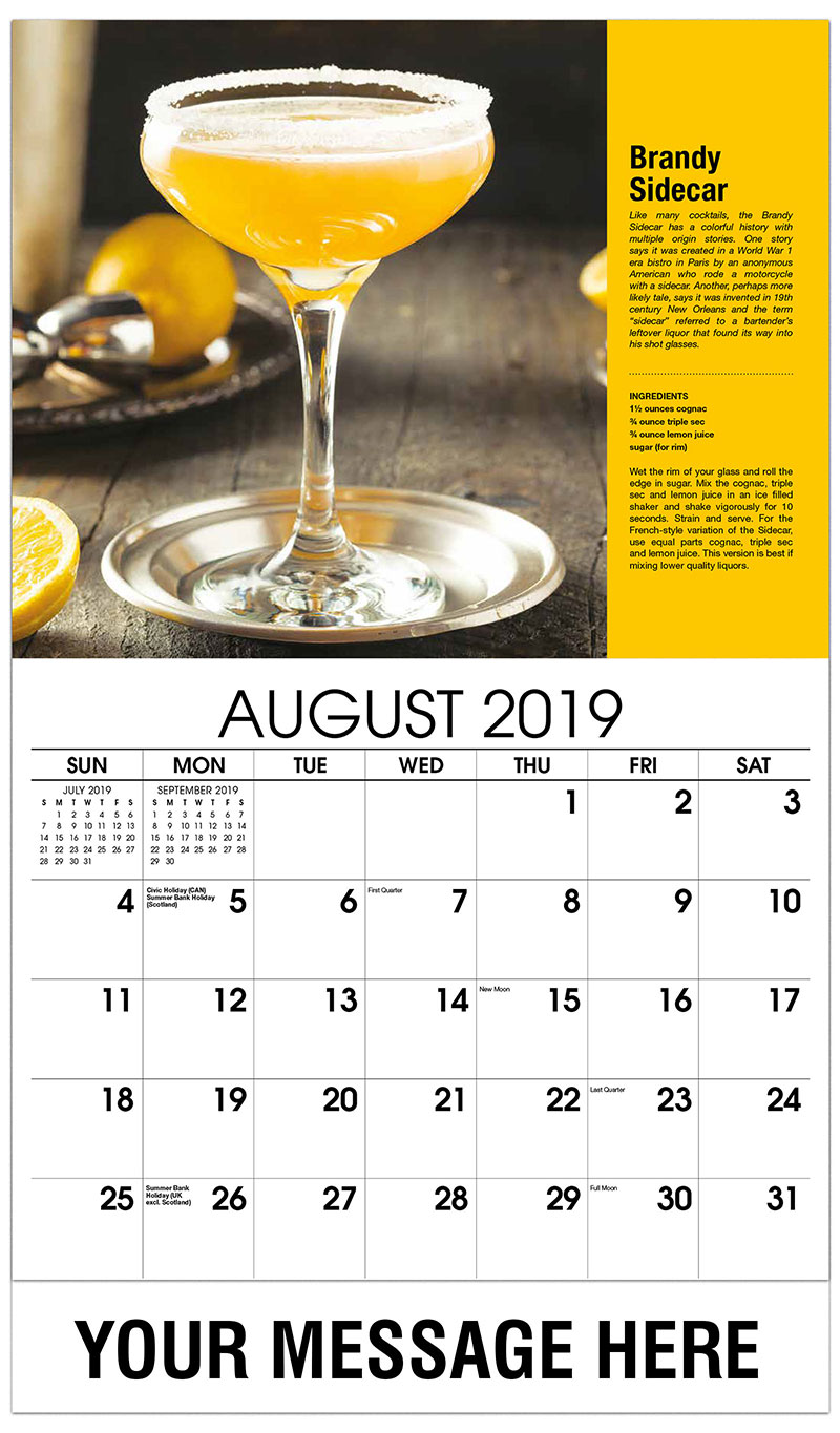 Cocktail And Drink Recipes Calendar 