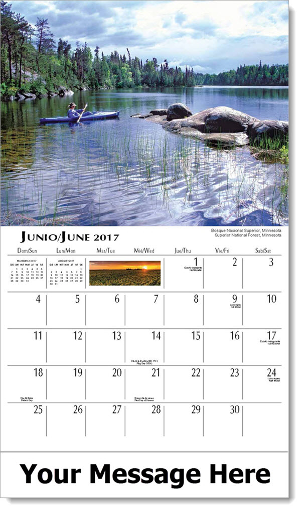 Spanish-English Calendar - Escenas de América | españoles calendario