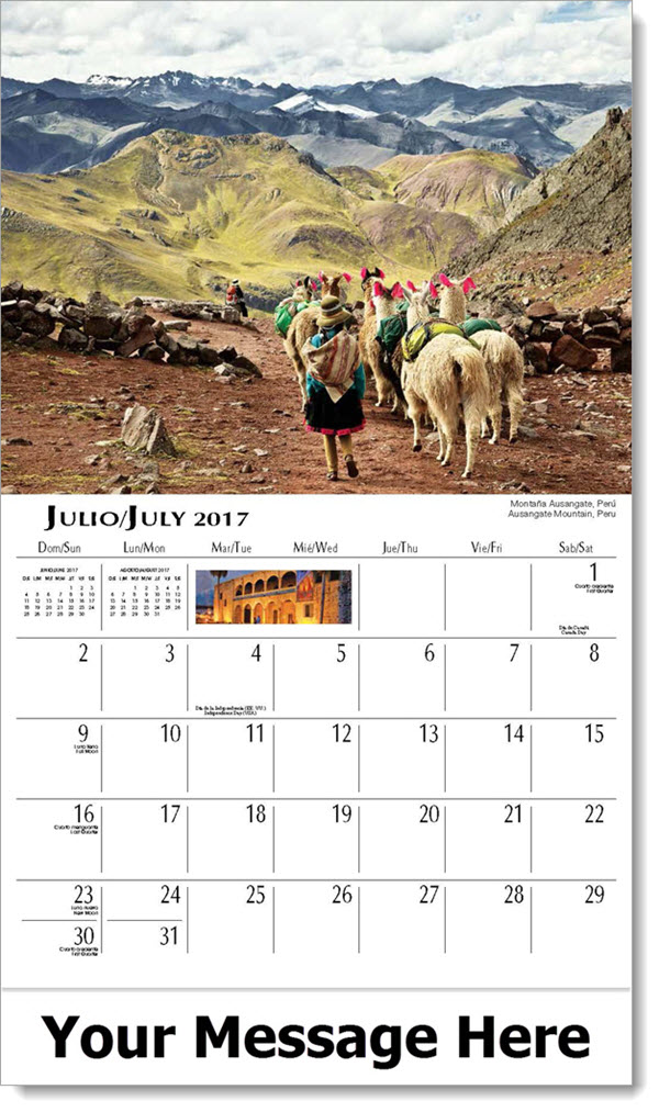 Beauty of Latin America Calendar | Spanish-English Calendar | Promo ...