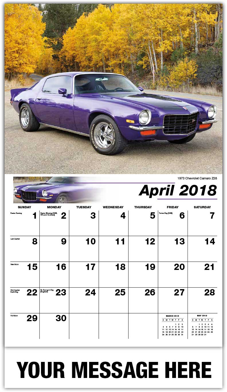 GM Classic Cars Calendar | 65¢ Vintage Car Promotional Wall Calendar