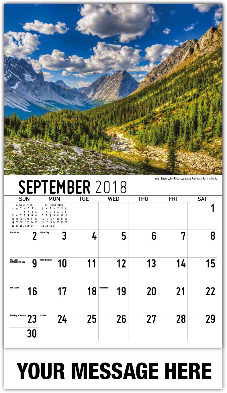 Scenes of Western Canada Calendar | 65¢ Western Canada Provinces Promo ...