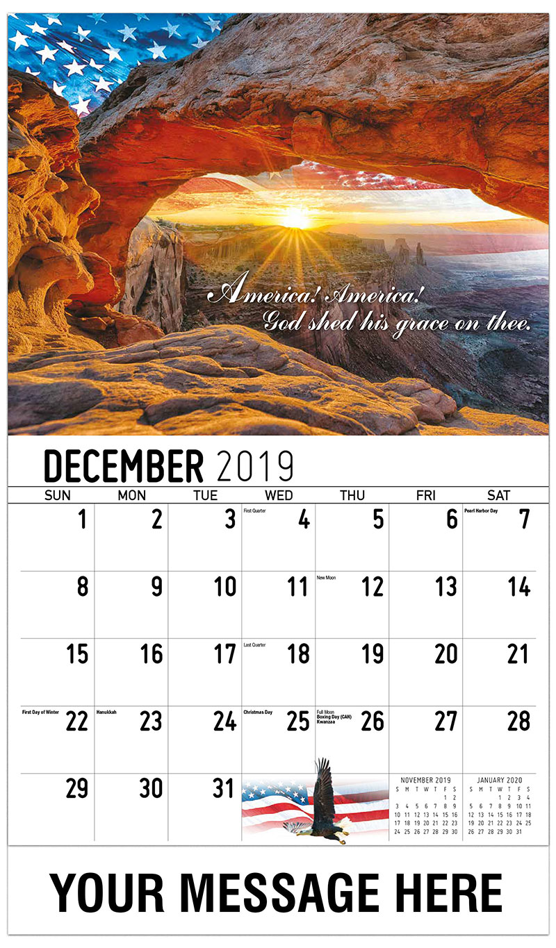 america the beautiful patriotic promotional calendar us