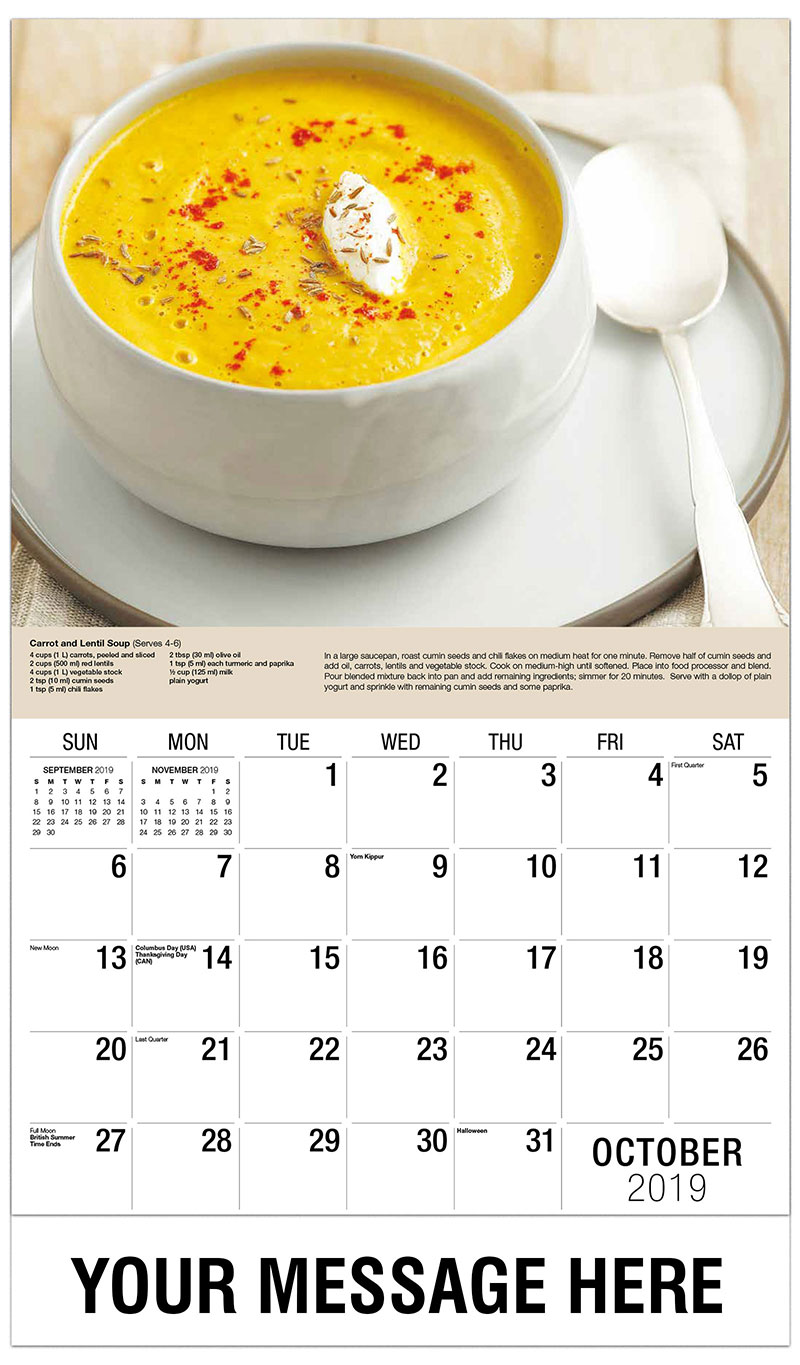 Recipes Promotional Calendar  65¢ Food Calendars for 