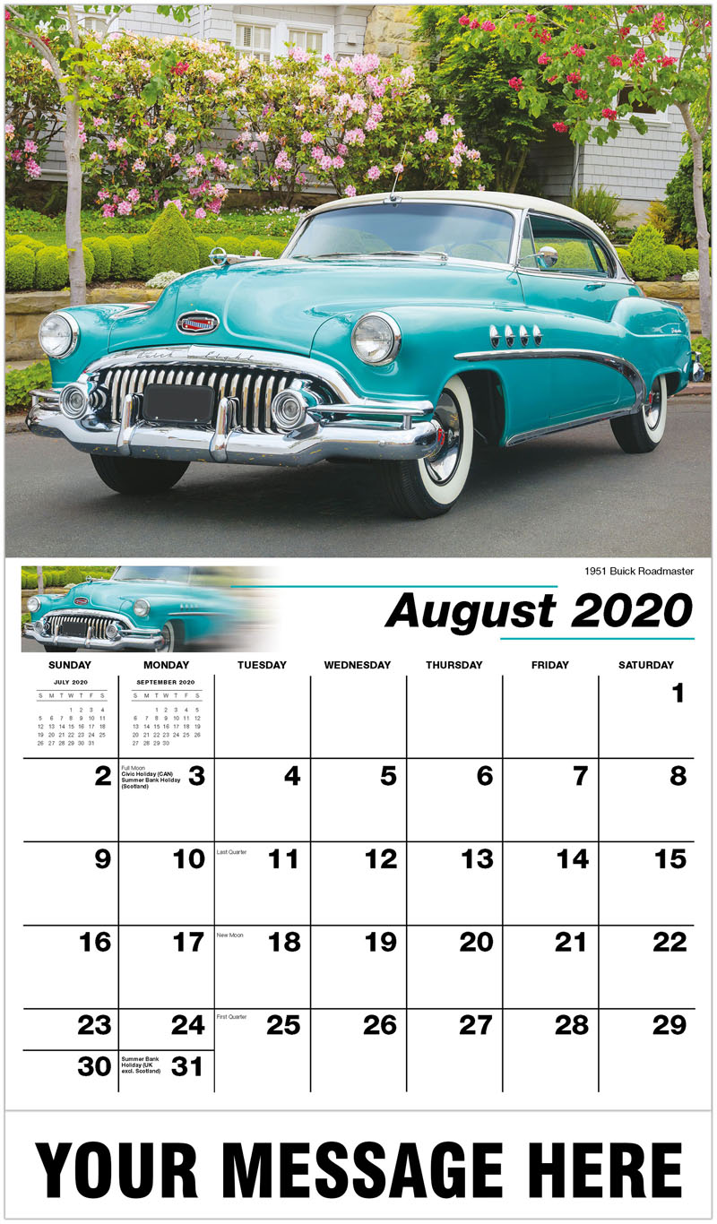 GM Classic Cars Calendar | 2020 Promotional Calendar | Vintage Car Calendar