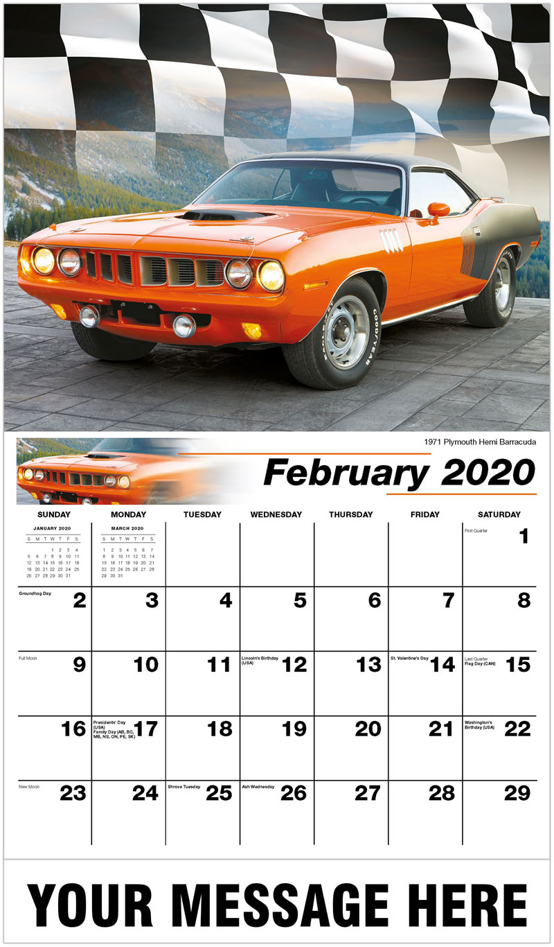 Hot Rods Muscle Cars Calendar 2020 Business Promo Calendar