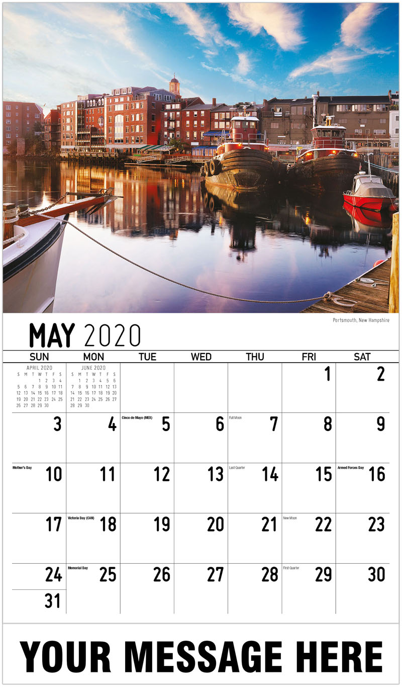 New England States Advertising Calendar 2020 Business Promotion Calendar