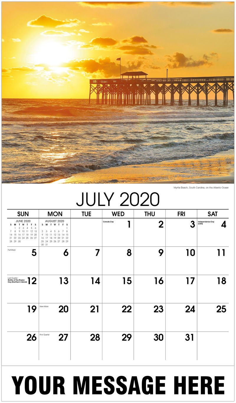 2020 Promotional Advertising Calendar Sun, Sand and Surf Beaches