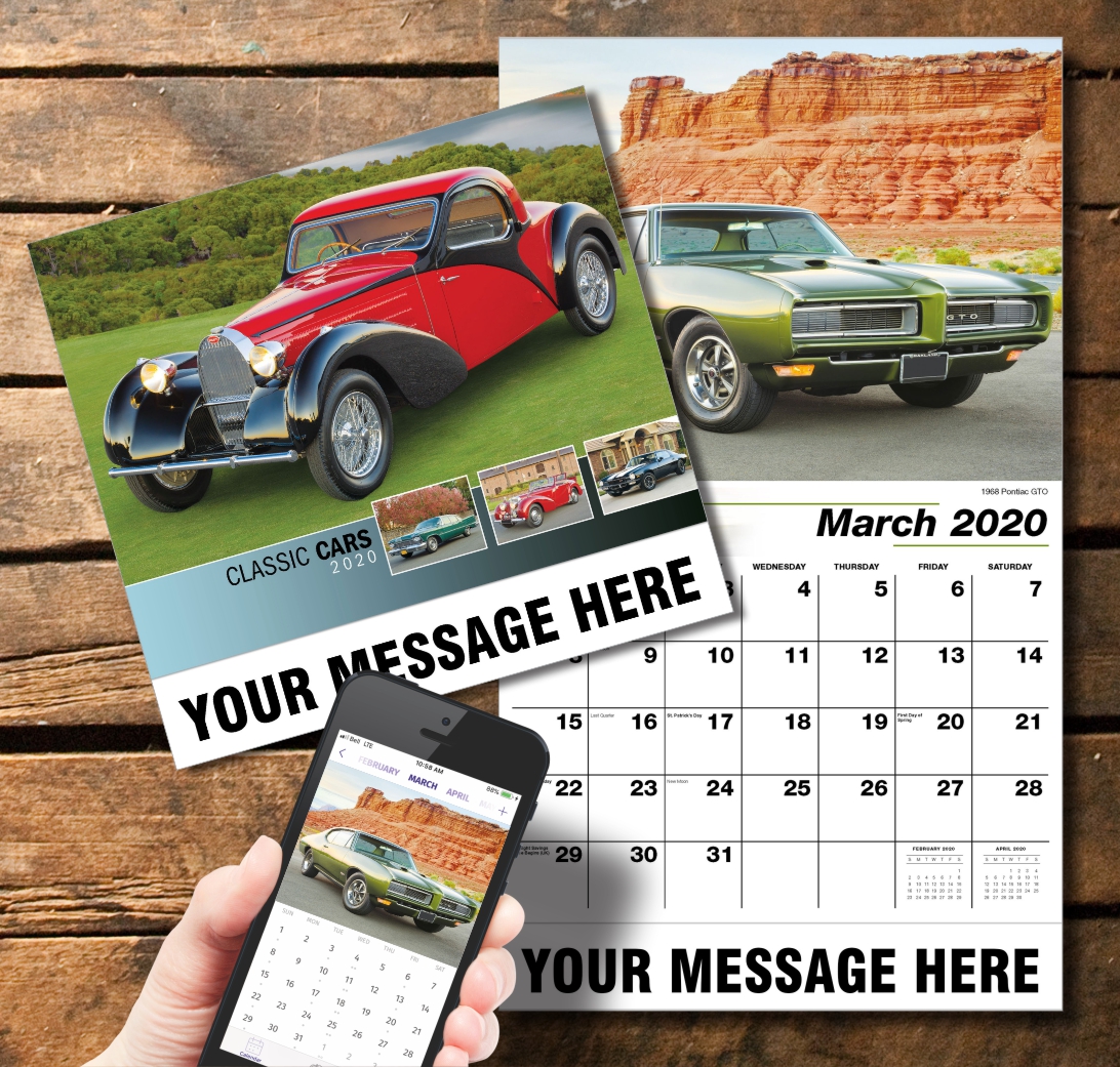2020 Promotional Calendar Classic Car Business Promo Calendars