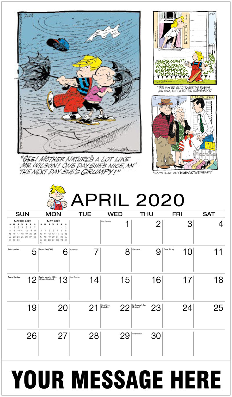 Dennis the Menace Art 2020 Wall Calendar | Business Advertising | Hank ...