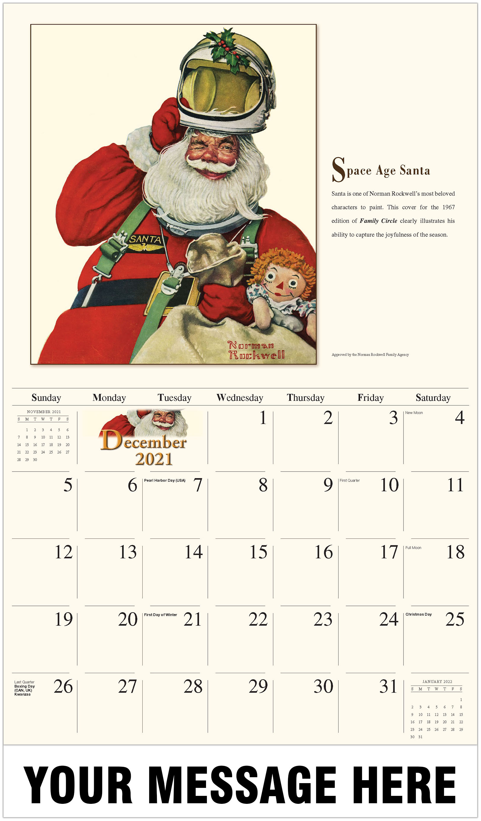 Norman Rockwell Art Promotional Calendar 2021 Business Promotional