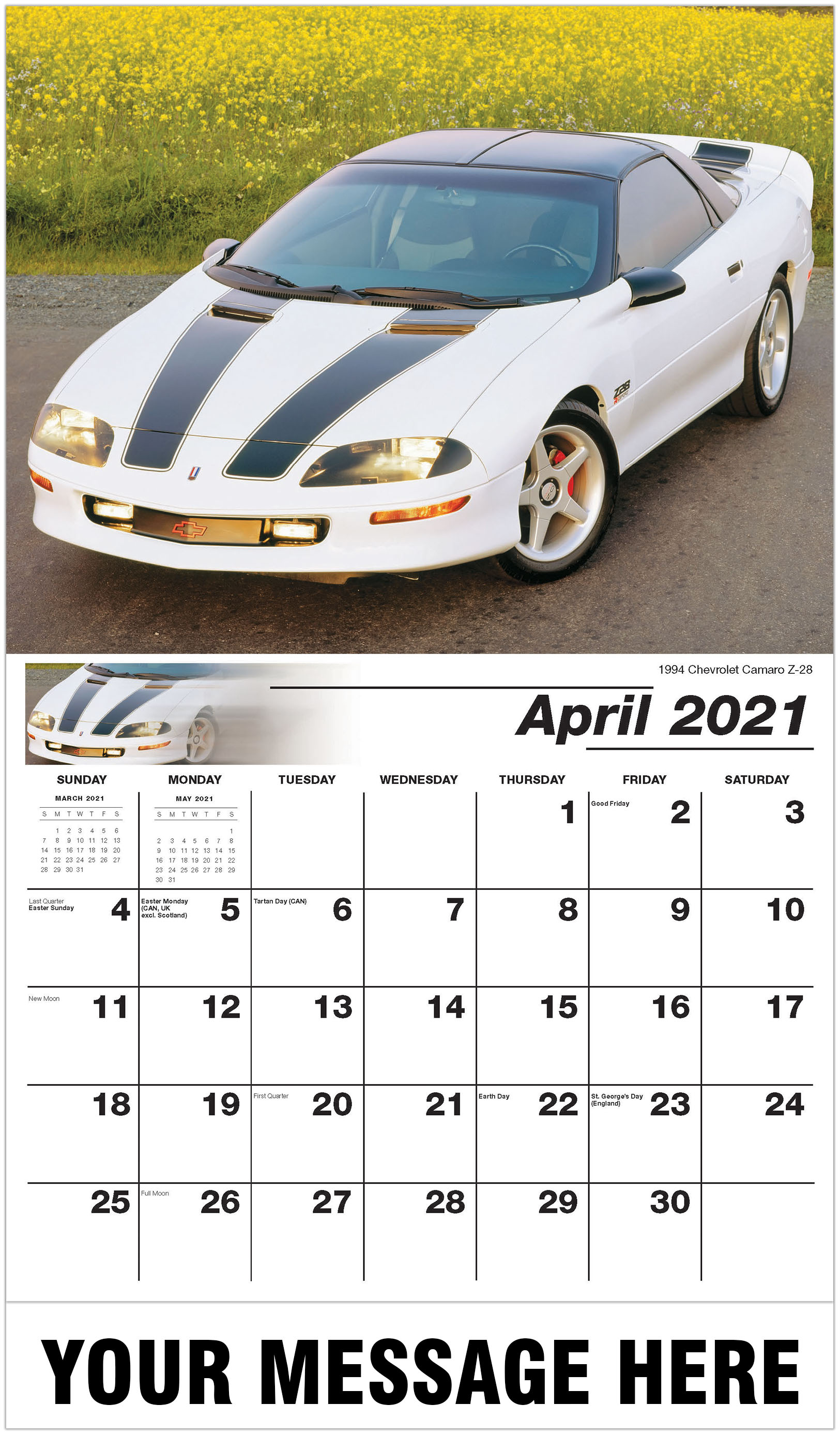 GM Classic Cars Calendar | 2021 Promotional Calendar | Vintage Car Calendar