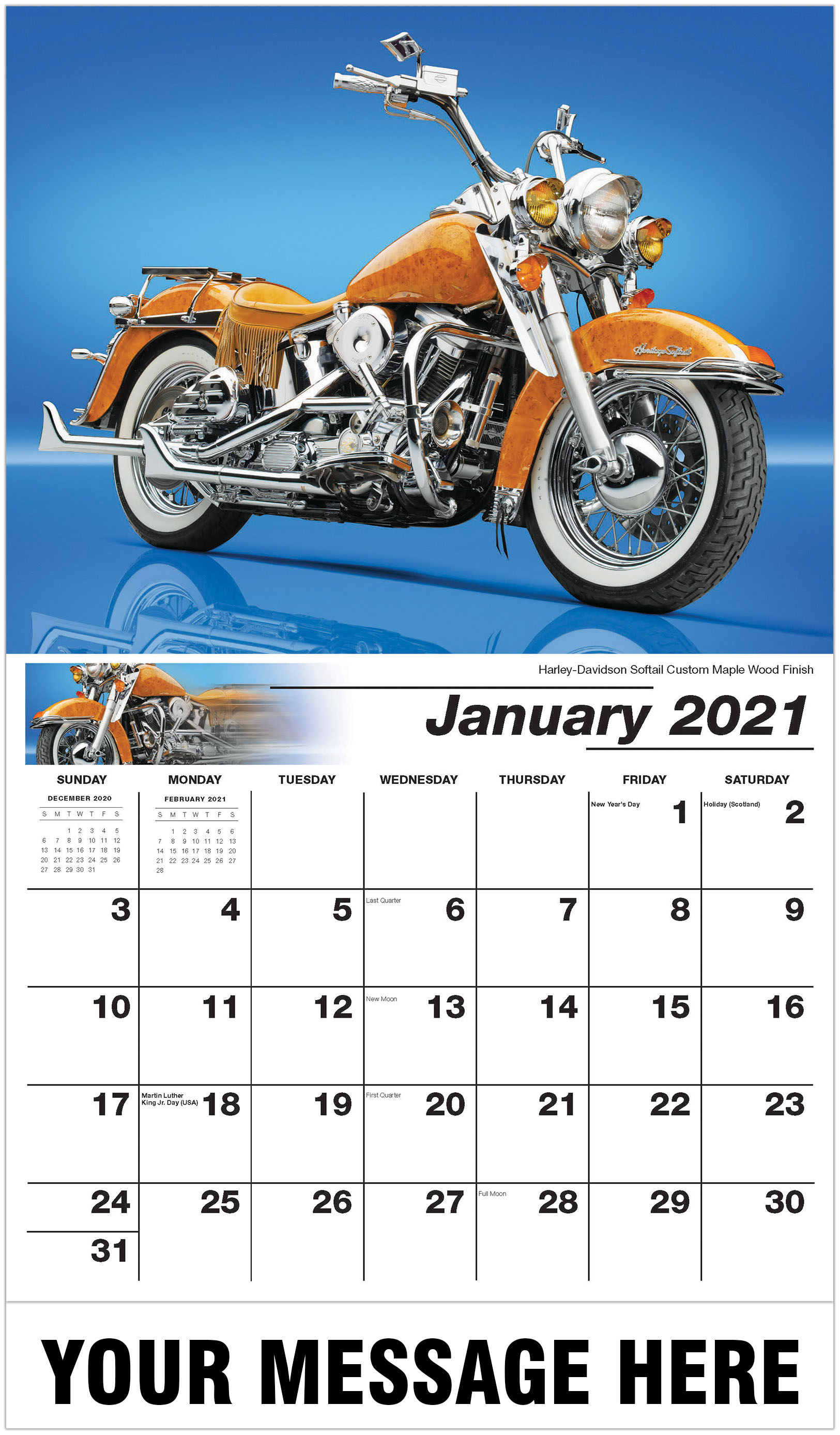 Custom Motorcycles Wall Calendar 2021 Business advertising calendar