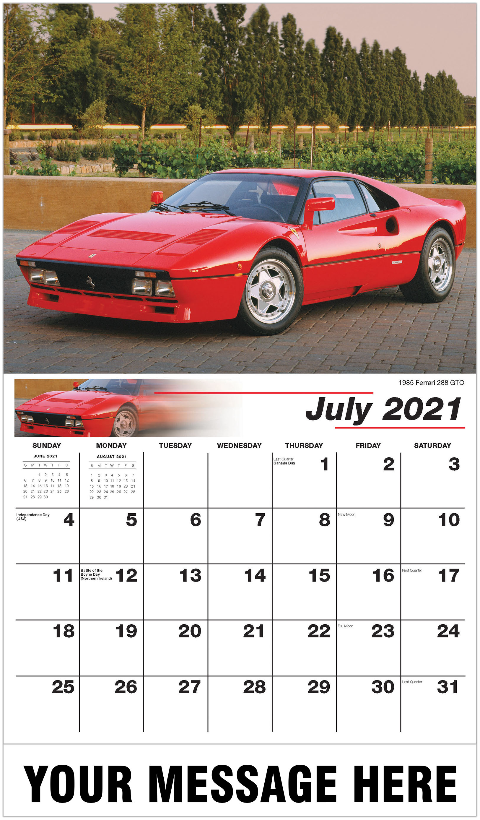 2021 promotional calendar  classic car business promo