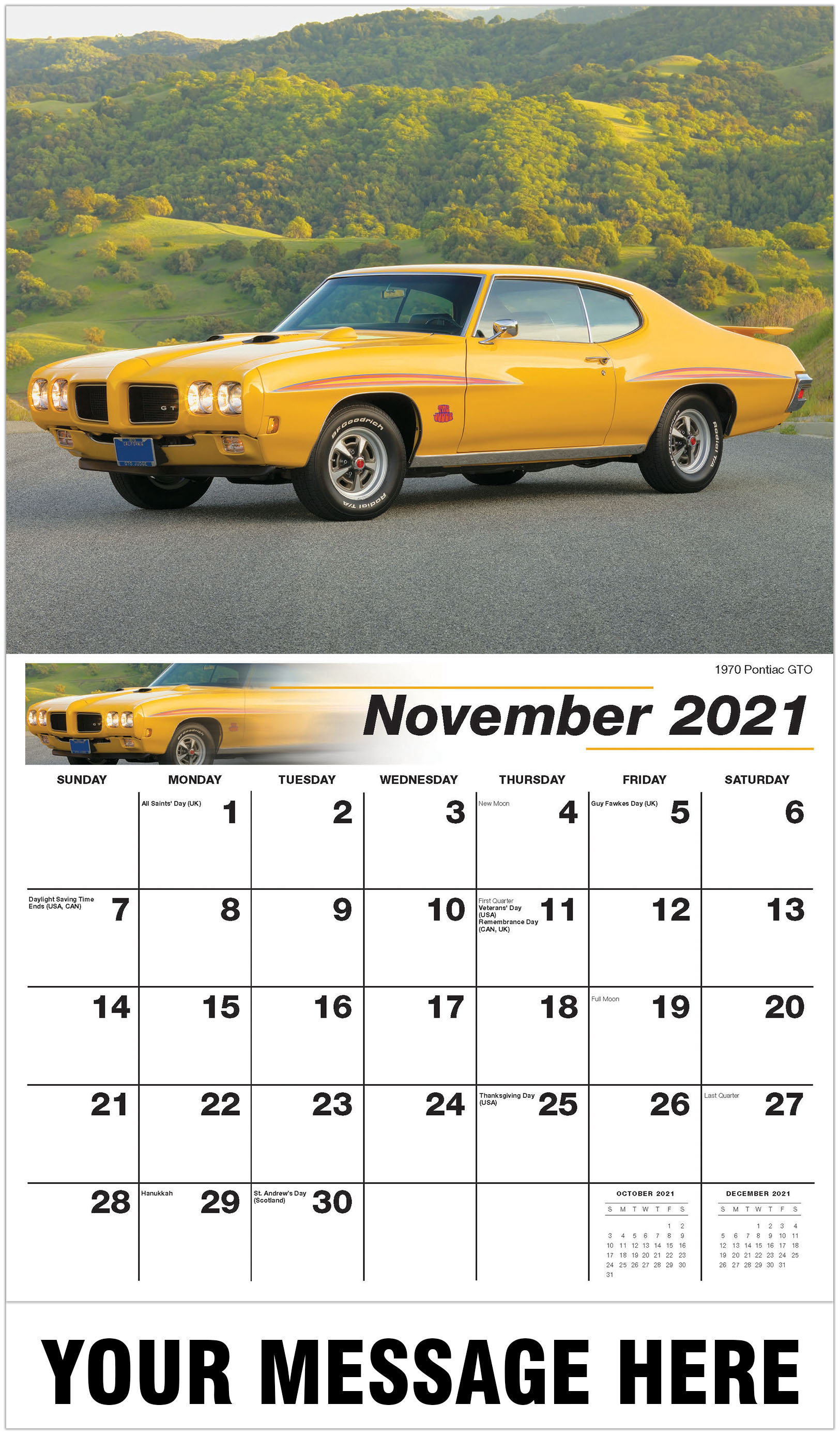 GM Classic Cars Calendar 2021 Promotional Calendar Vintage Car Calendar