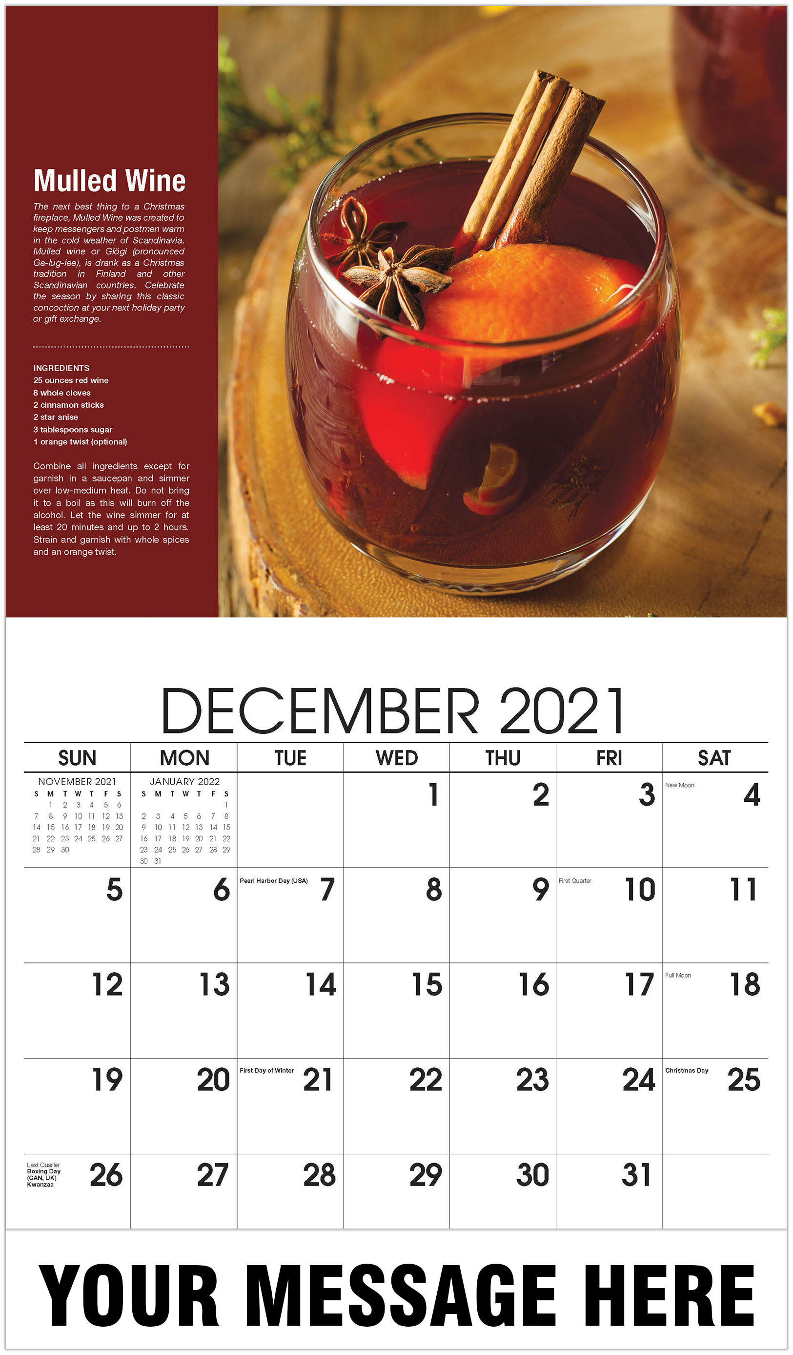 2021 Business Promo Calendar | Happy Hour - Cocktails and Bar Drinks