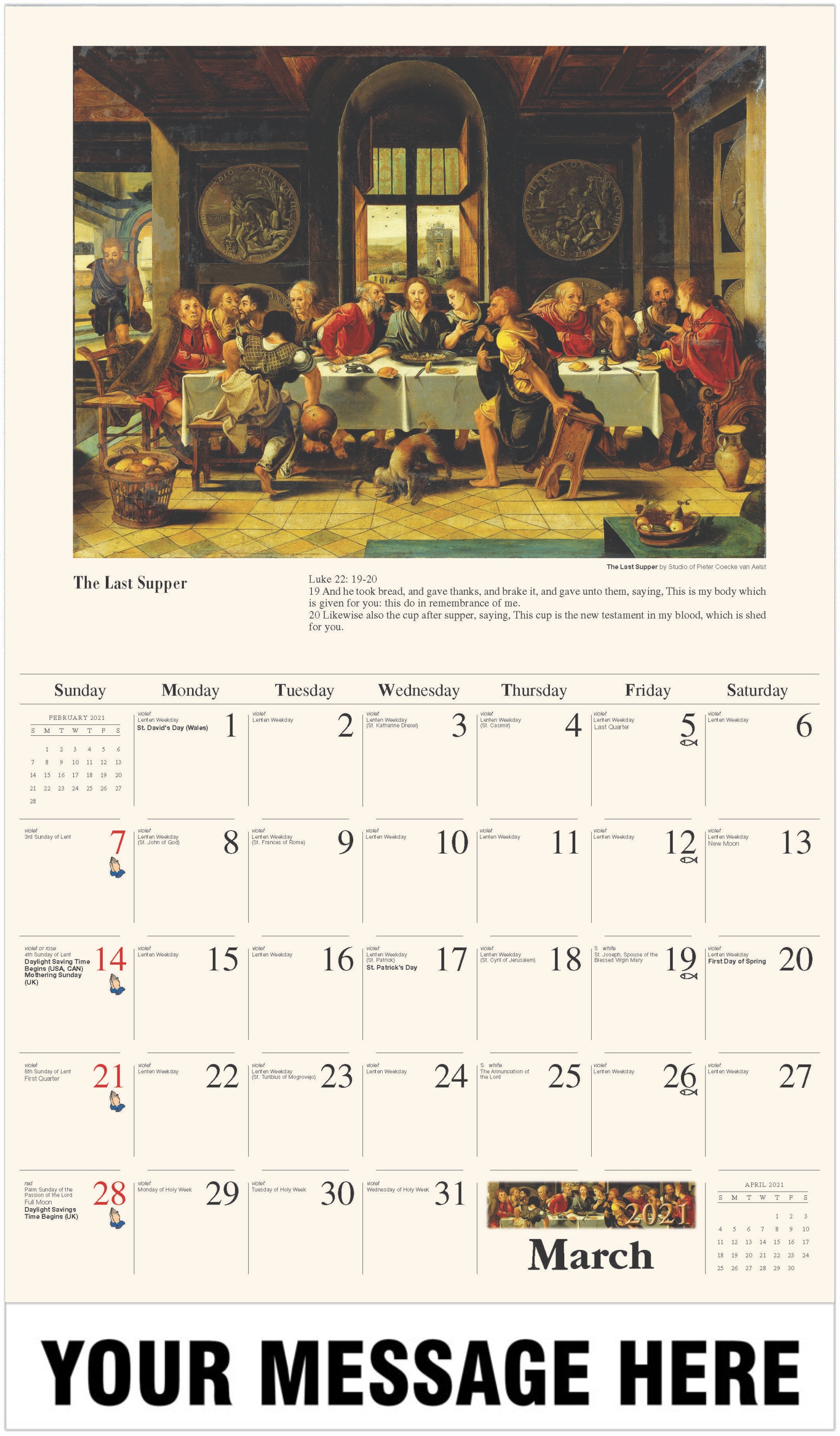 2021 Catholic Calendar Catholic Art 2021 Promotional Calendar | Fundraising and Business 