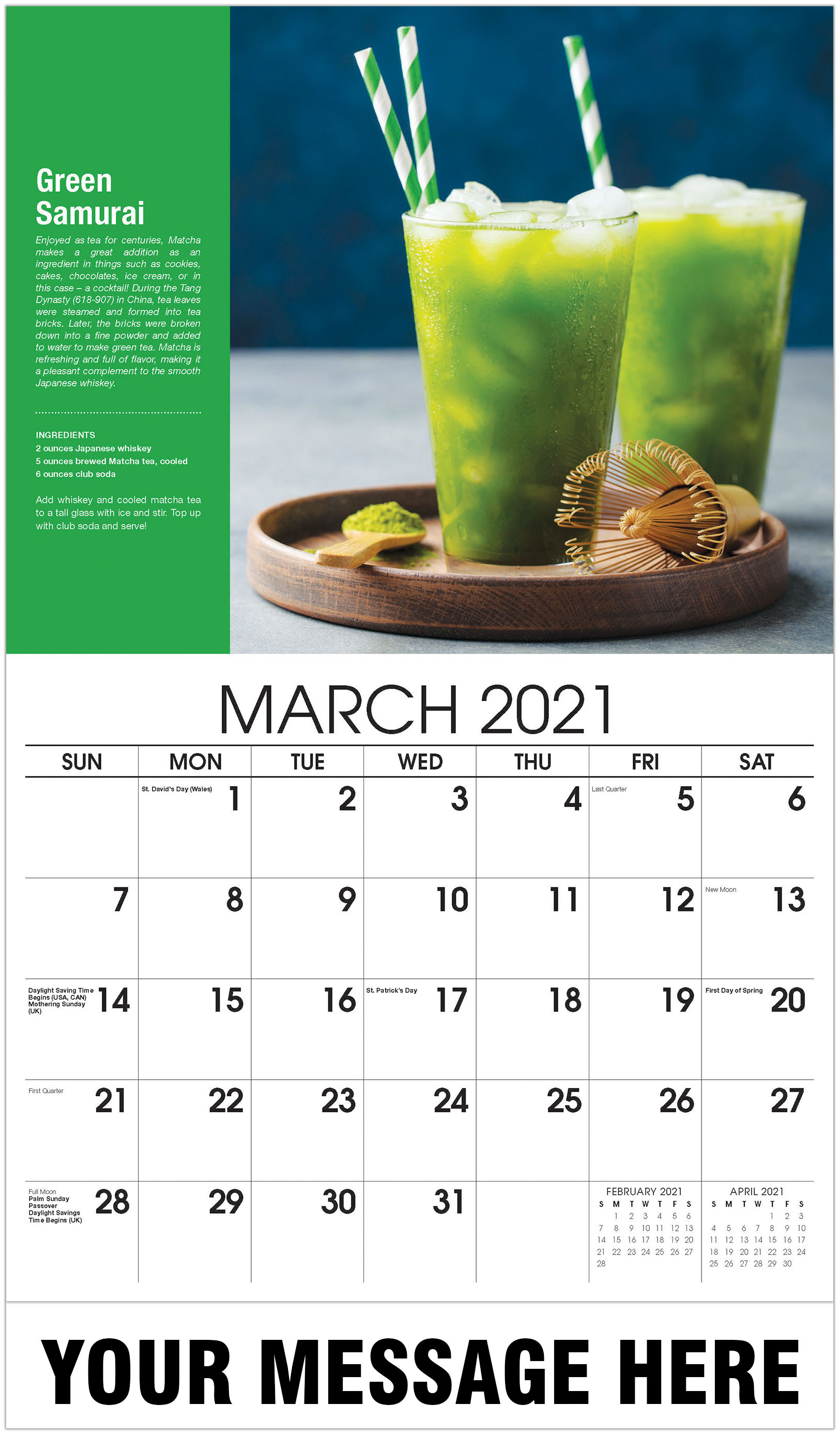 2021 Business Promo Calendar | Happy Hour - Cocktails and Bar Drinks