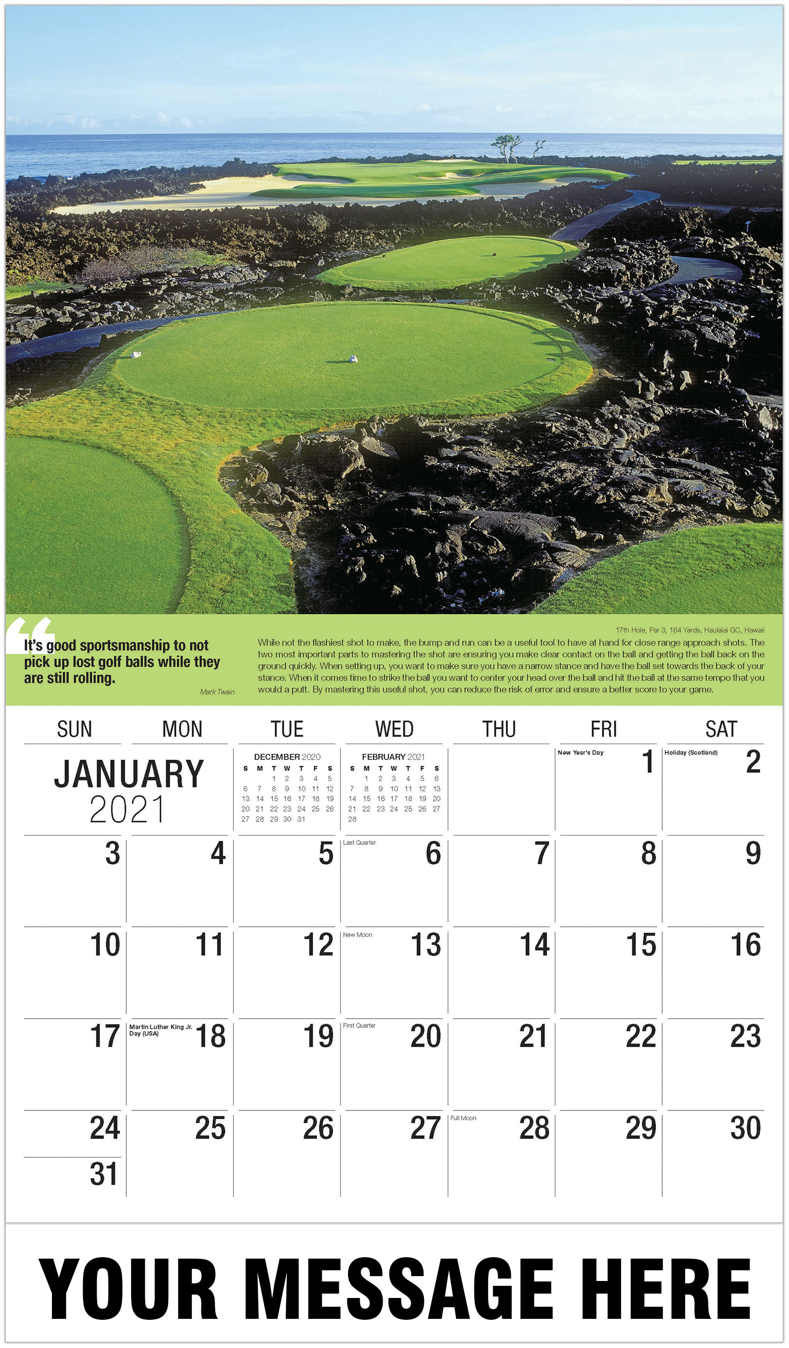 Golf Swing Tips Best Golf Holes Calendar 2021 Business Promo Calendar