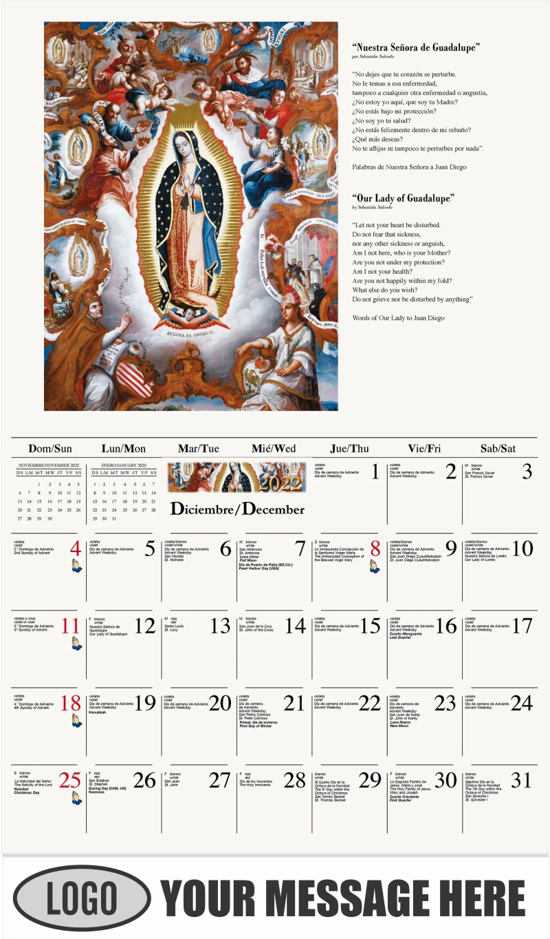 2022 Promotional Calendar | Catholic Art Bilingual | low as 65¢