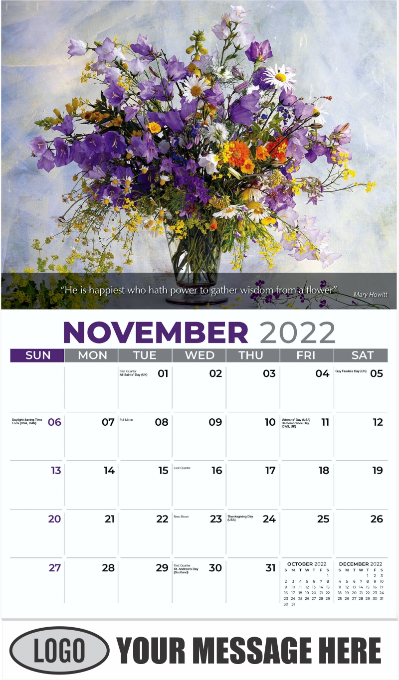 2022 Business Promo Calendars Flowers And Gardens Low As 65¢