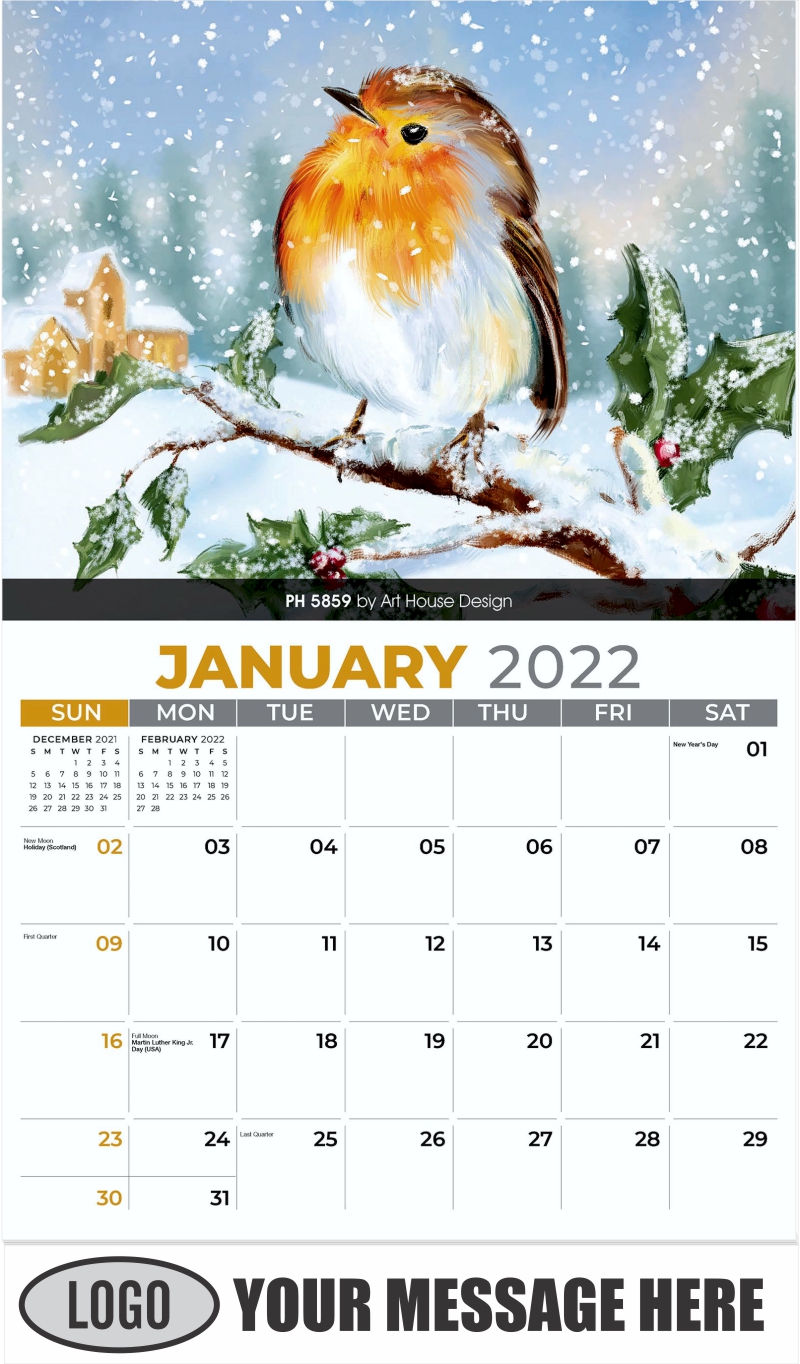 2022 Business Promotion Calendar | Garden Song Birds | low as 65¢