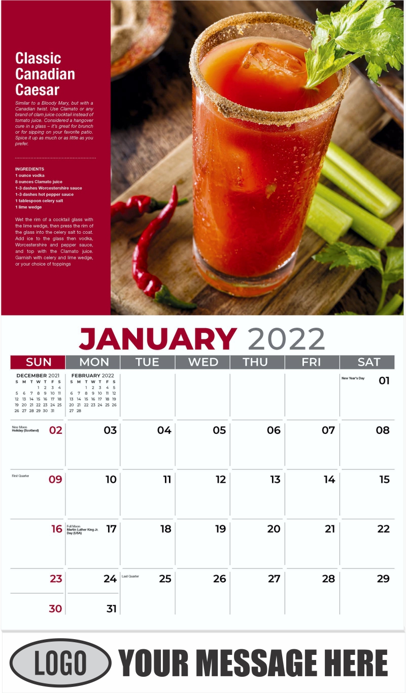 2022 Promotional Wall Calendar | Happy Hour - Cocktails | low as 65¢