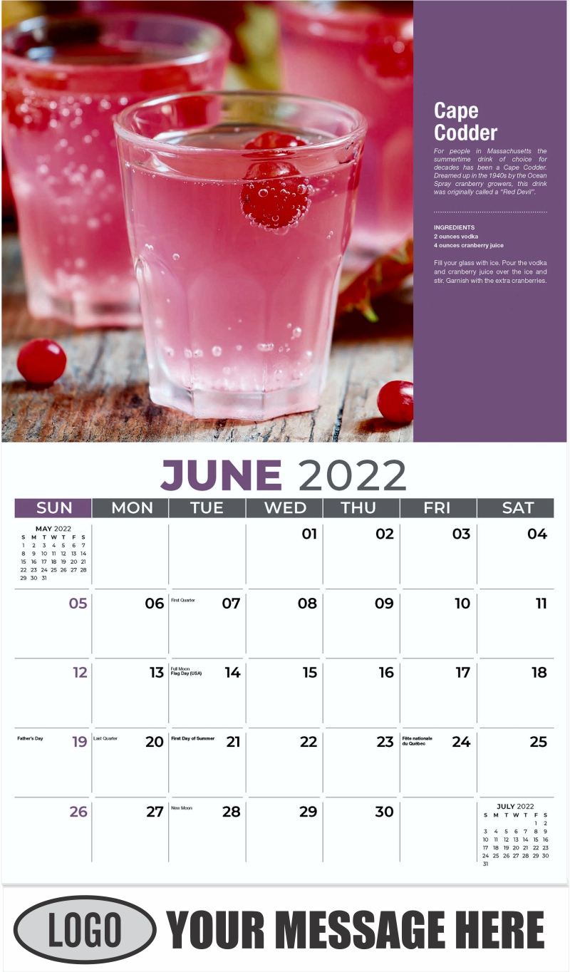 2022 Promotional Wall Calendar | Happy Hour - Cocktails | low as 65¢