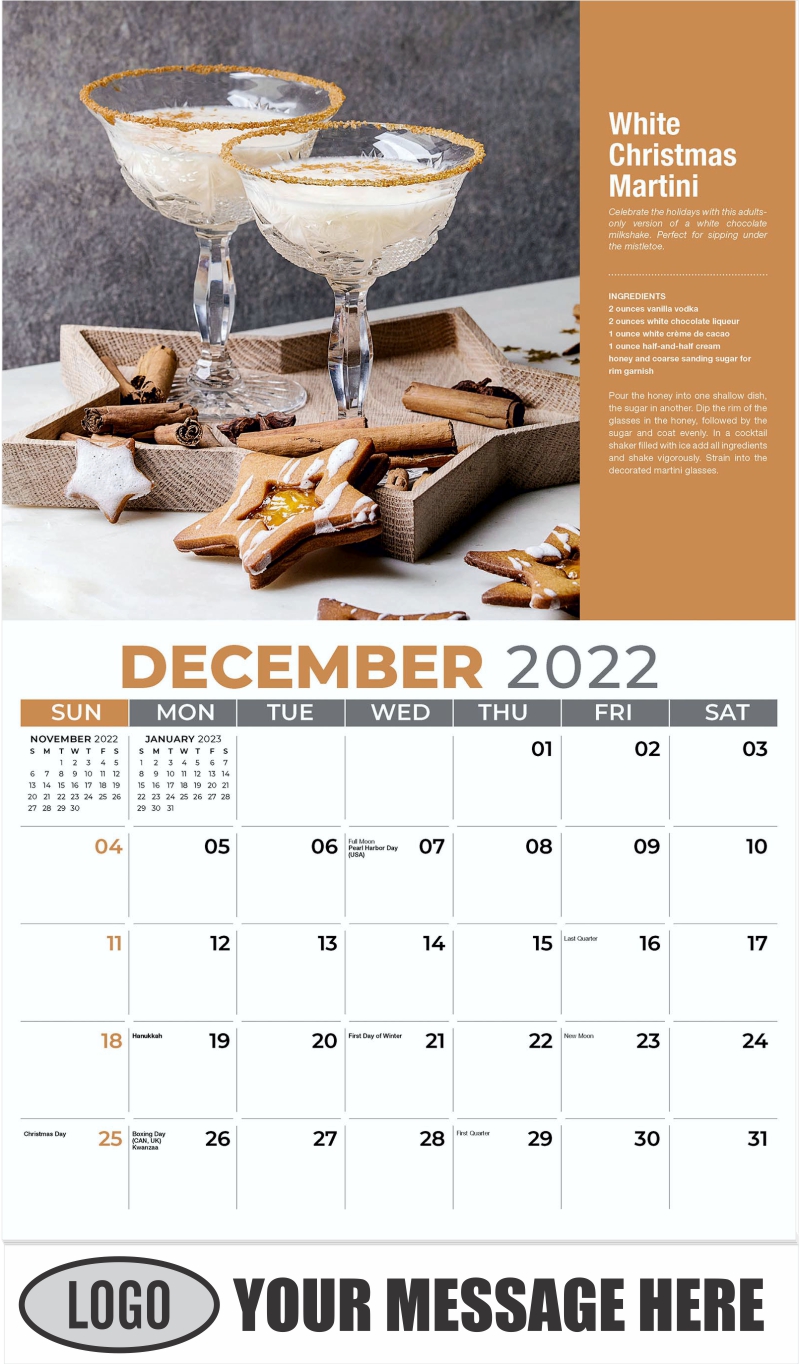 2022 Promotional Wall Calendar | Happy Hour - Cocktails | low as 65¢