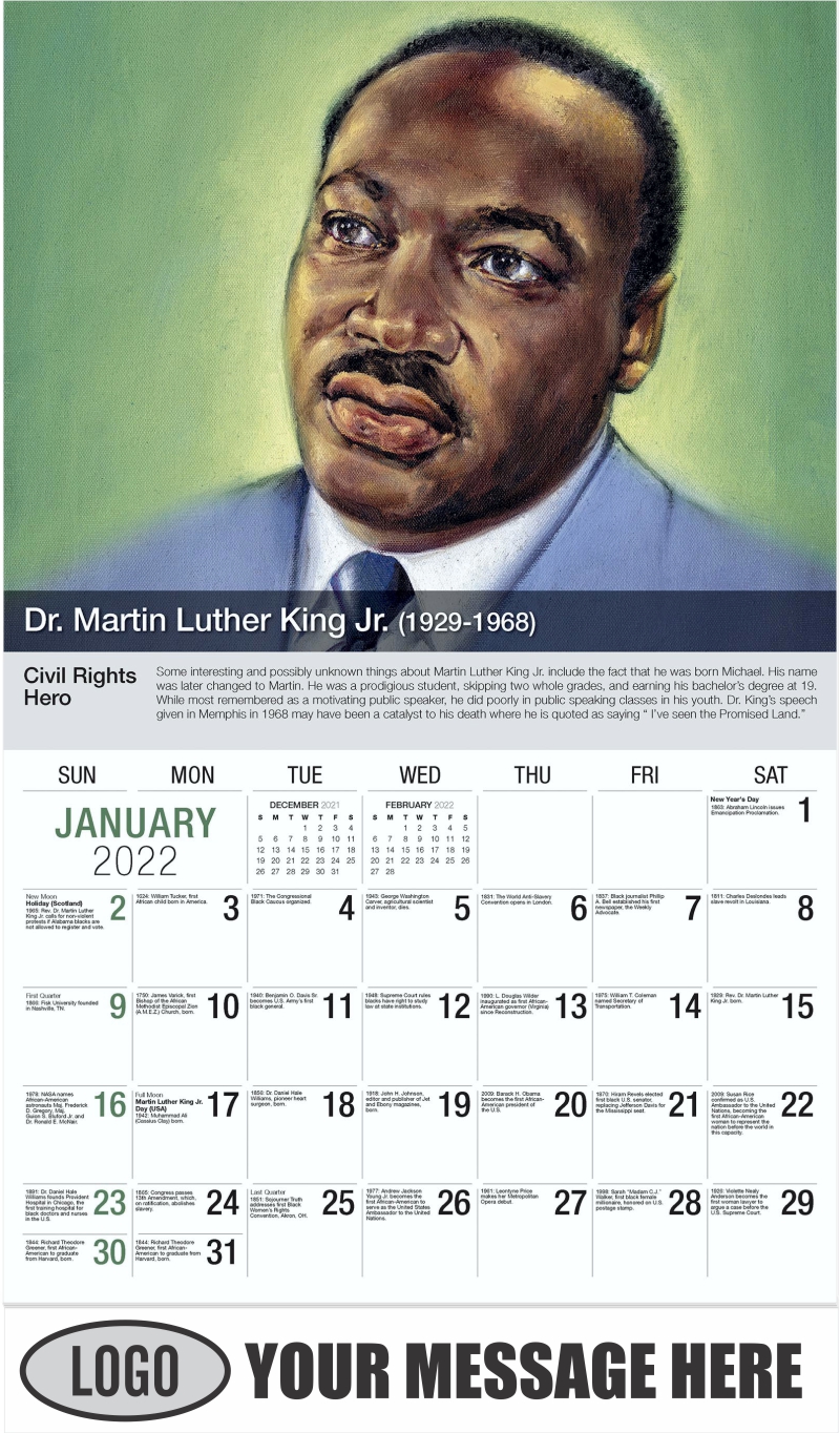 Black History 2022 Promotional Advertising Calendar Low As 65