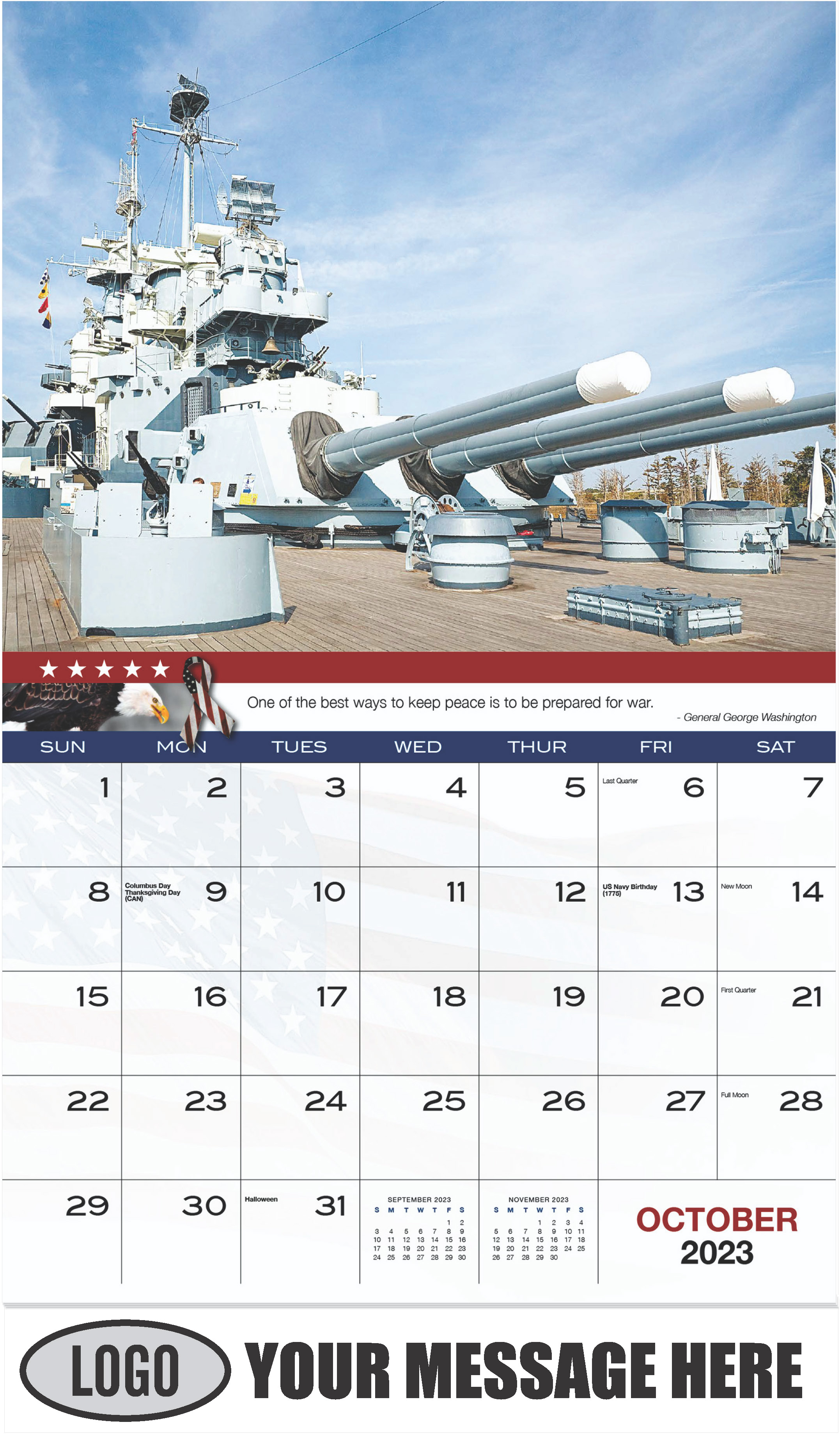 Usna Calendar 2023 2023 Patriotic Business Promotion Calendar | Home Of The Brave | Low As 65¢