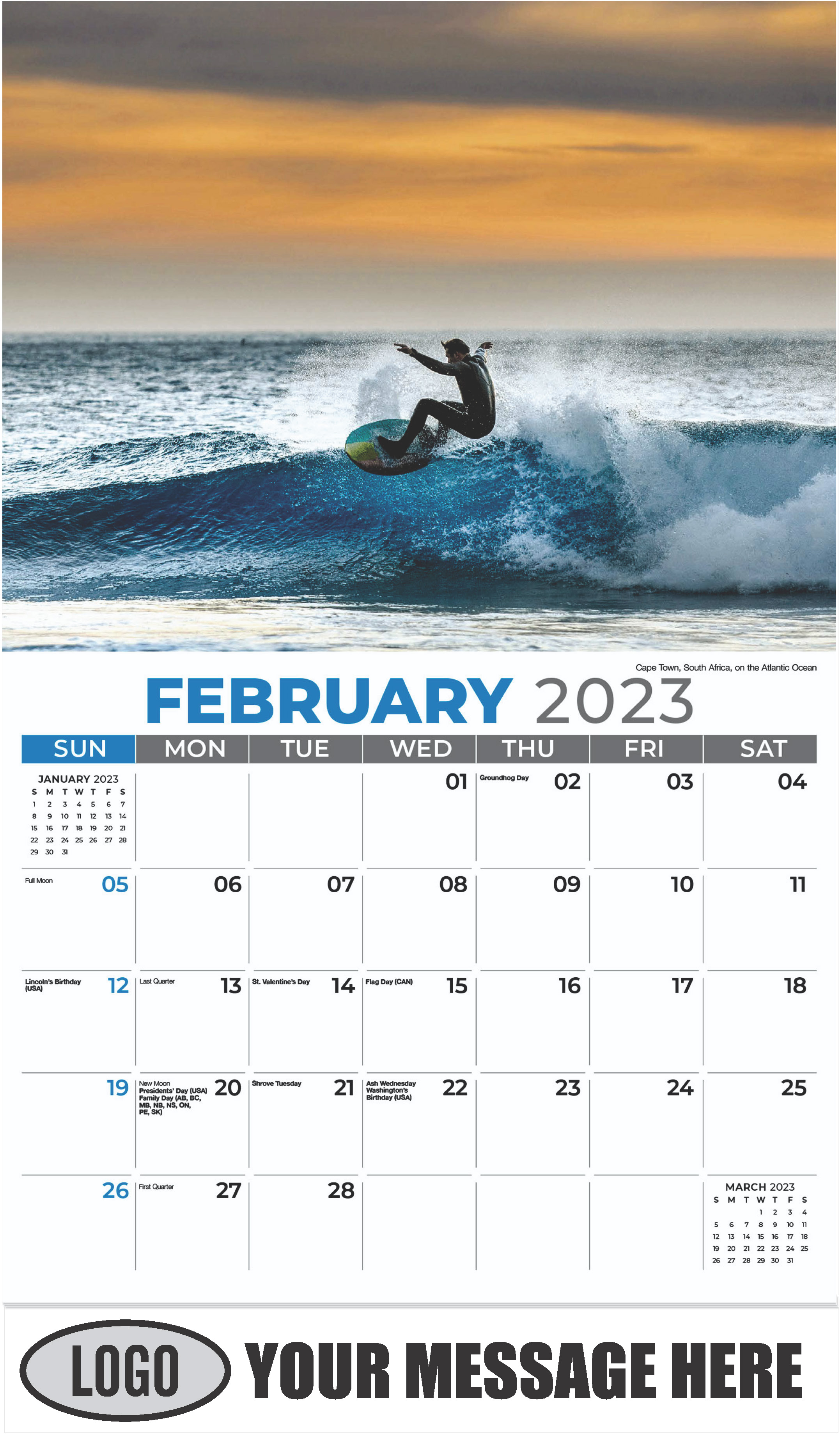 2023 Promotional Advertising Calendar Sun, Sand and Surf low as 65¢