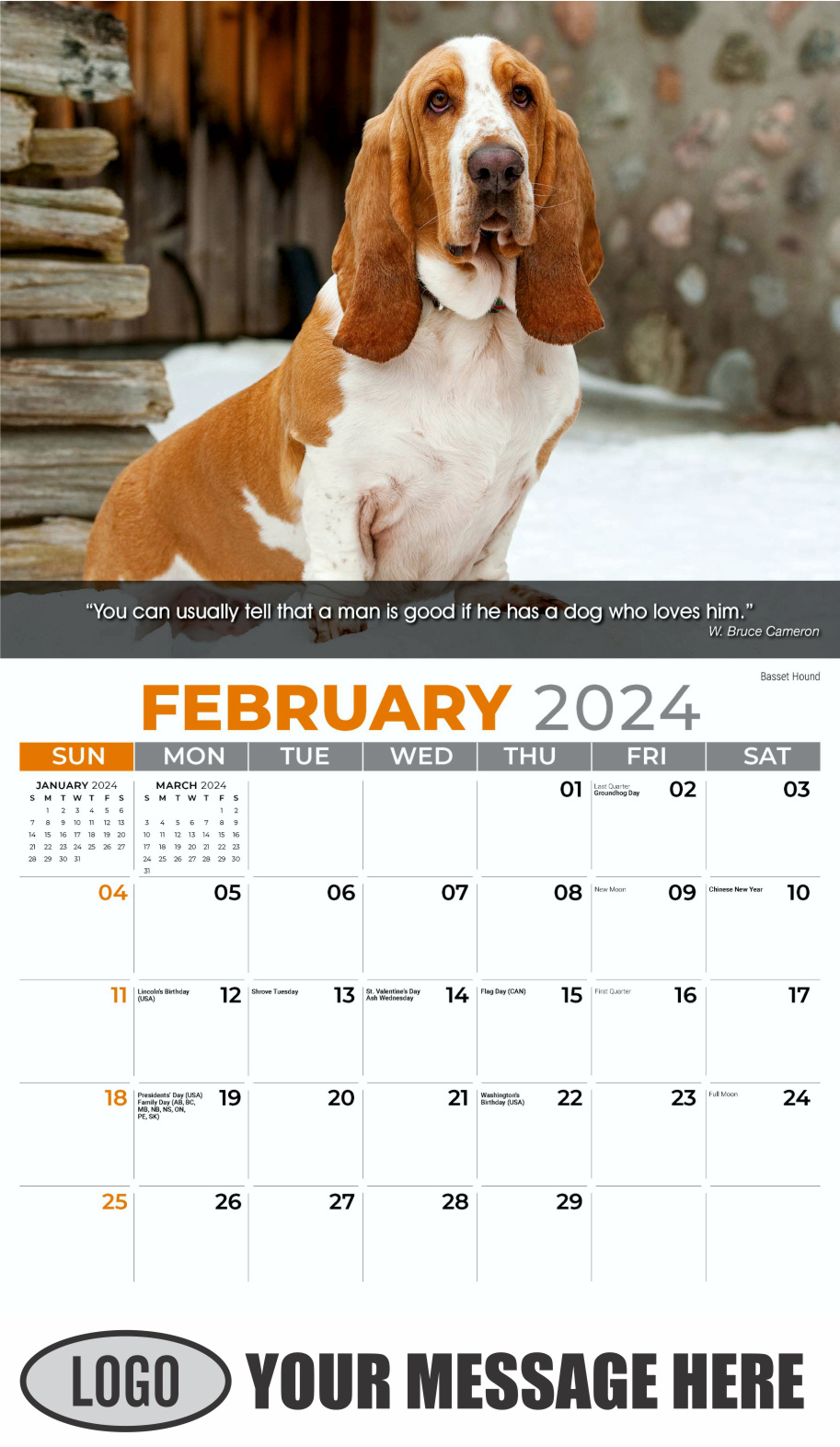 2024 Calendar Dogs Mans Best Friends 0134 03 
