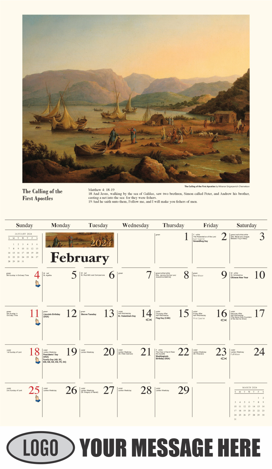 Catholic Art 2024 Promotional Calendar Fundraising And Business Promotion   2024 Calendar Catholic Inspirations 0120 03 