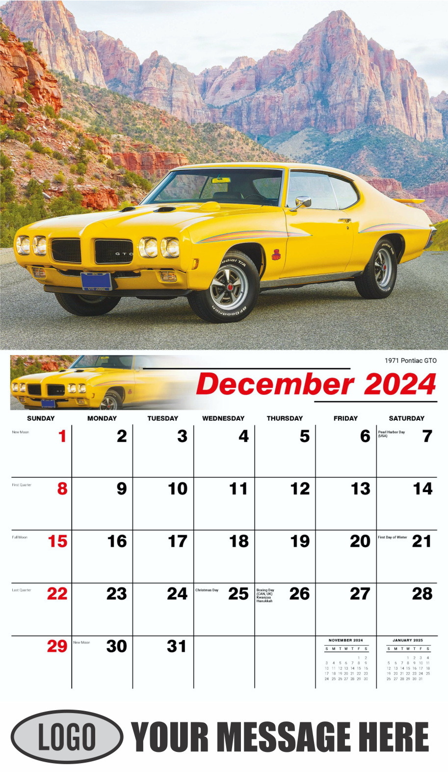 2024 Business Promo Calendar Vintage GM Car Calendar low as 65¢