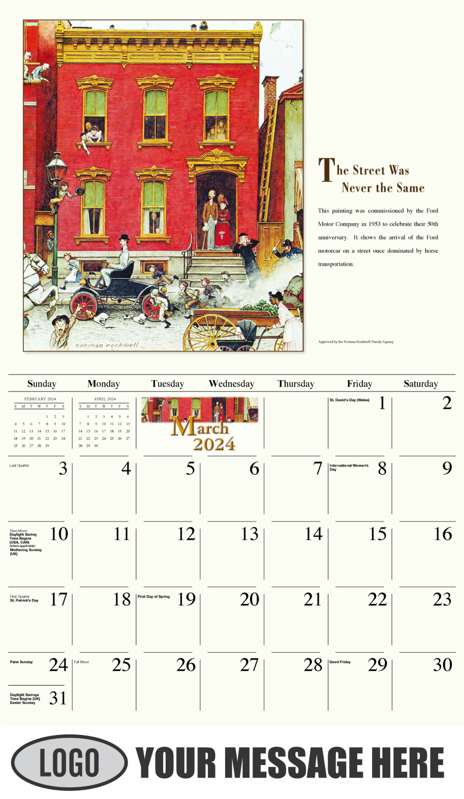 Norman Rockwell Art 2024 Business Promotion Calendar low as 65¢