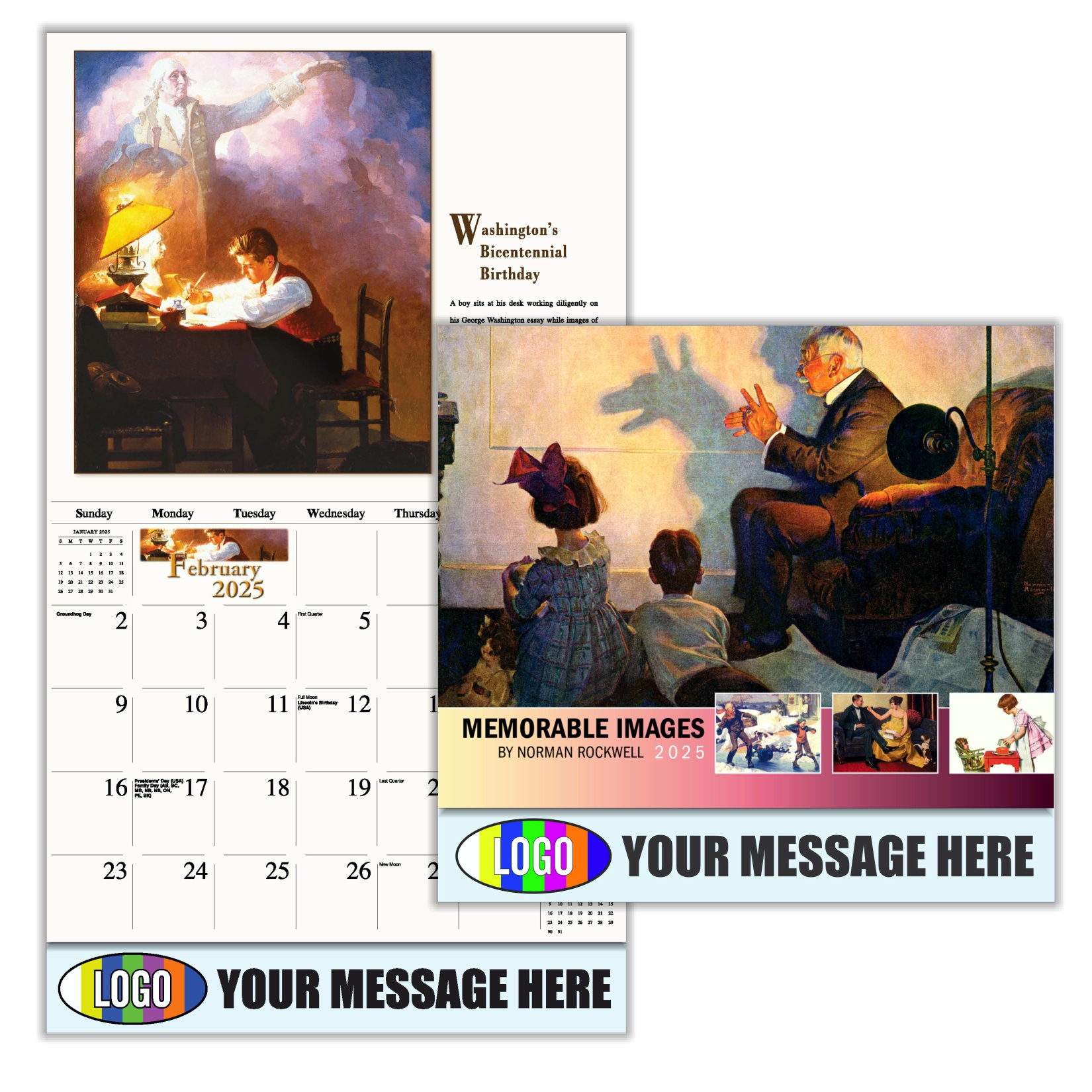 Memorable Images by Norman Rockwell 2024 Business Promotional Wall calendar